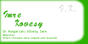 imre kovesy business card