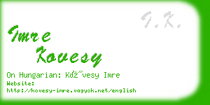 imre kovesy business card